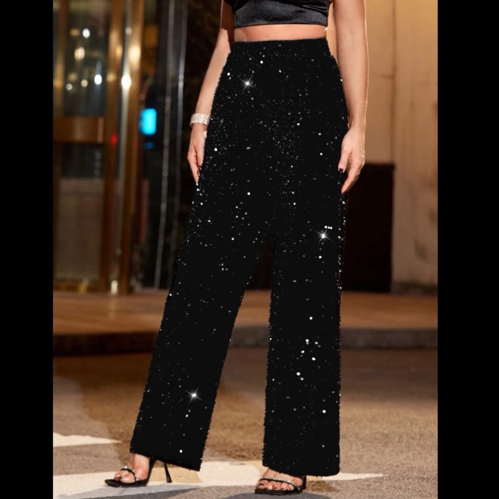 Black Sequin Pants